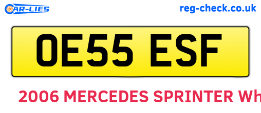 OE55ESF are the vehicle registration plates.