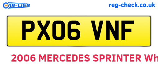 PX06VNF are the vehicle registration plates.