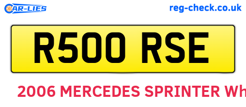 R500RSE are the vehicle registration plates.