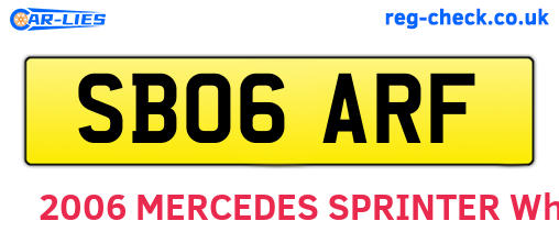 SB06ARF are the vehicle registration plates.