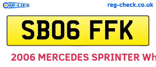 SB06FFK are the vehicle registration plates.
