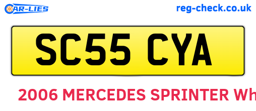 SC55CYA are the vehicle registration plates.