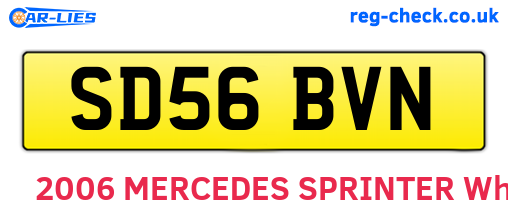 SD56BVN are the vehicle registration plates.