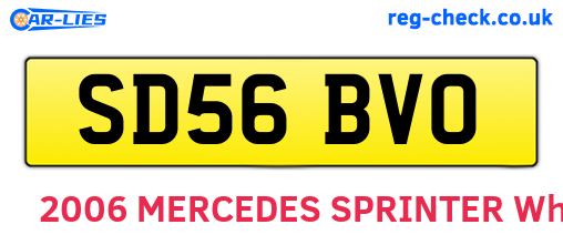 SD56BVO are the vehicle registration plates.