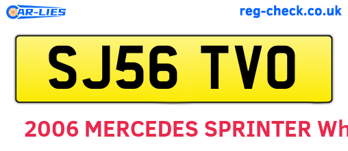 SJ56TVO are the vehicle registration plates.