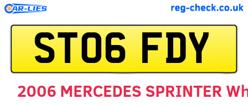 ST06FDY are the vehicle registration plates.