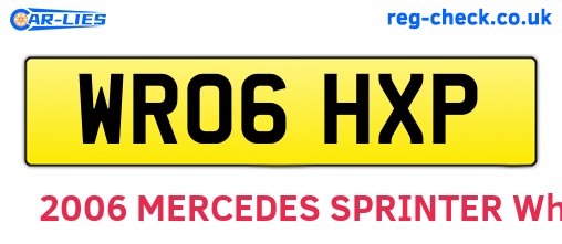 WR06HXP are the vehicle registration plates.