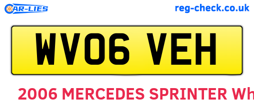 WV06VEH are the vehicle registration plates.