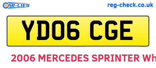 YD06CGE are the vehicle registration plates.