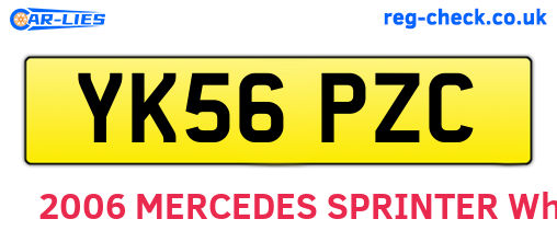 YK56PZC are the vehicle registration plates.
