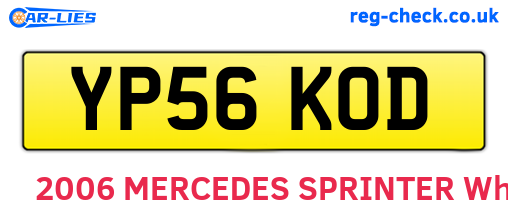 YP56KOD are the vehicle registration plates.