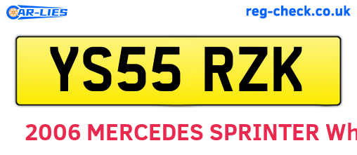 YS55RZK are the vehicle registration plates.