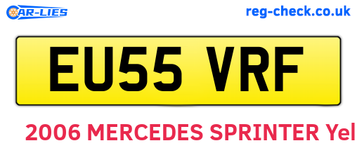 EU55VRF are the vehicle registration plates.