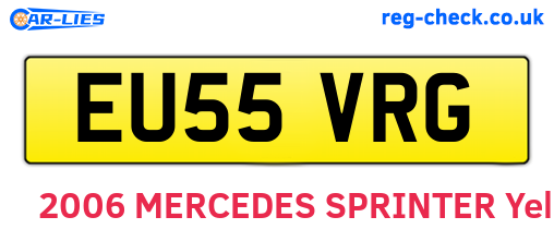 EU55VRG are the vehicle registration plates.