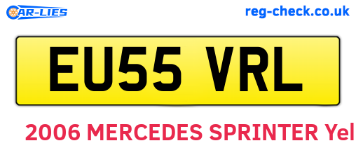 EU55VRL are the vehicle registration plates.