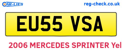 EU55VSA are the vehicle registration plates.
