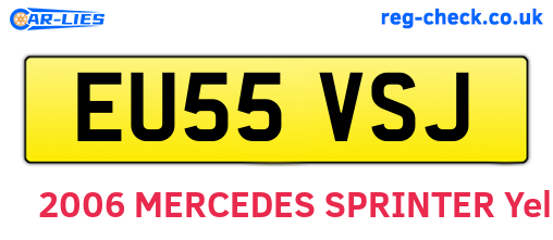 EU55VSJ are the vehicle registration plates.