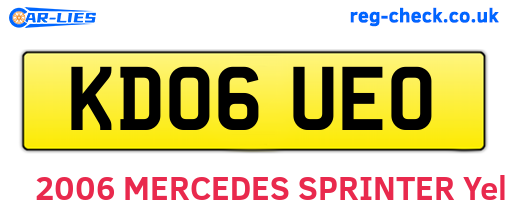 KD06UEO are the vehicle registration plates.