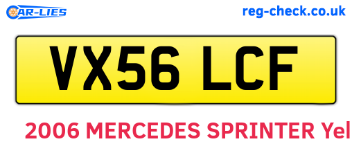 VX56LCF are the vehicle registration plates.