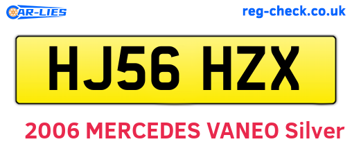 HJ56HZX are the vehicle registration plates.