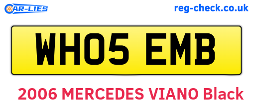 WH05EMB are the vehicle registration plates.