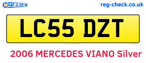 LC55DZT are the vehicle registration plates.
