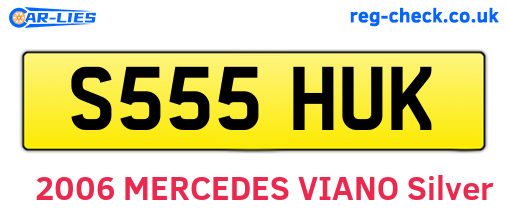 S555HUK are the vehicle registration plates.