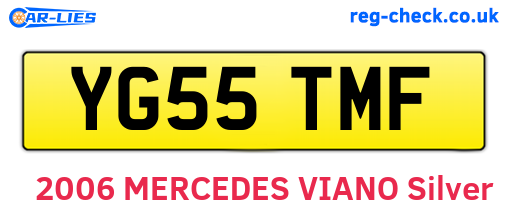 YG55TMF are the vehicle registration plates.