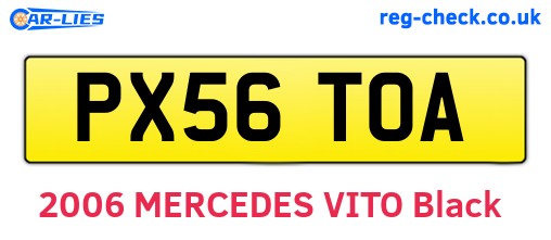 PX56TOA are the vehicle registration plates.