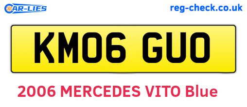 KM06GUO are the vehicle registration plates.