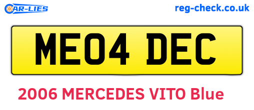 ME04DEC are the vehicle registration plates.