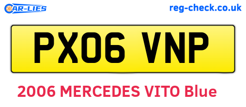 PX06VNP are the vehicle registration plates.