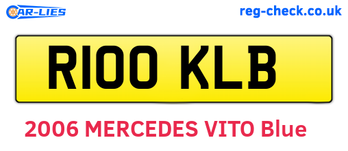 R100KLB are the vehicle registration plates.