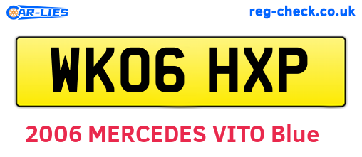 WK06HXP are the vehicle registration plates.