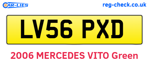 LV56PXD are the vehicle registration plates.