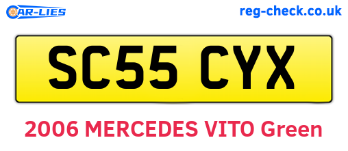 SC55CYX are the vehicle registration plates.