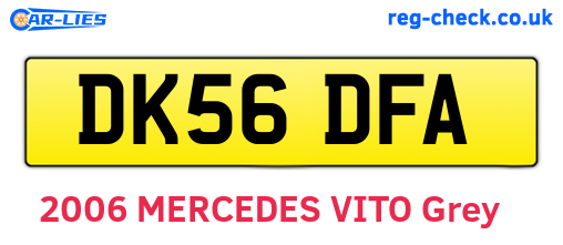 DK56DFA are the vehicle registration plates.