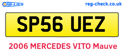 SP56UEZ are the vehicle registration plates.