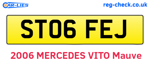 ST06FEJ are the vehicle registration plates.