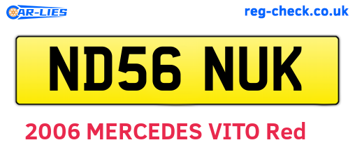 ND56NUK are the vehicle registration plates.
