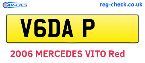 V6DAP are the vehicle registration plates.
