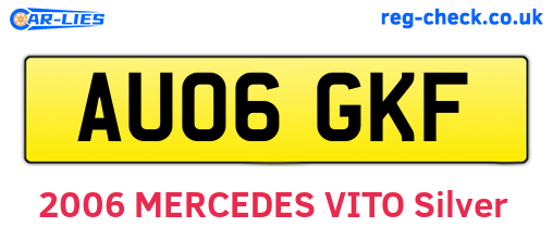 AU06GKF are the vehicle registration plates.