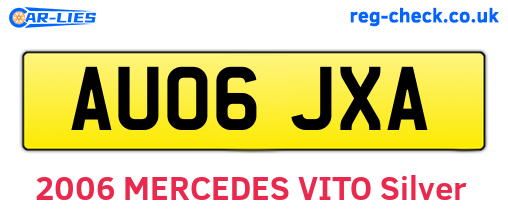 AU06JXA are the vehicle registration plates.