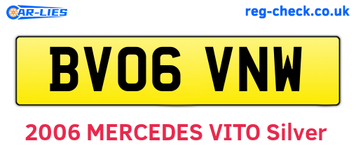 BV06VNW are the vehicle registration plates.