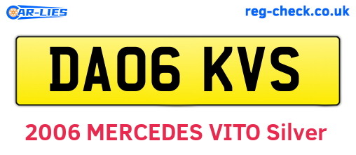 DA06KVS are the vehicle registration plates.