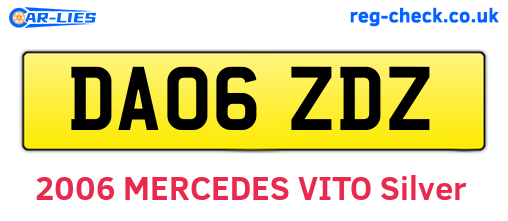 DA06ZDZ are the vehicle registration plates.