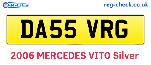 DA55VRG are the vehicle registration plates.