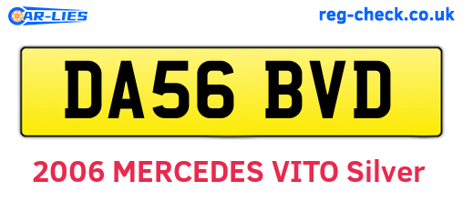 DA56BVD are the vehicle registration plates.