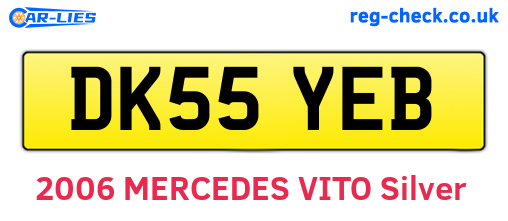 DK55YEB are the vehicle registration plates.