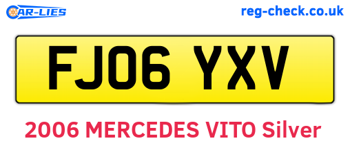 FJ06YXV are the vehicle registration plates.